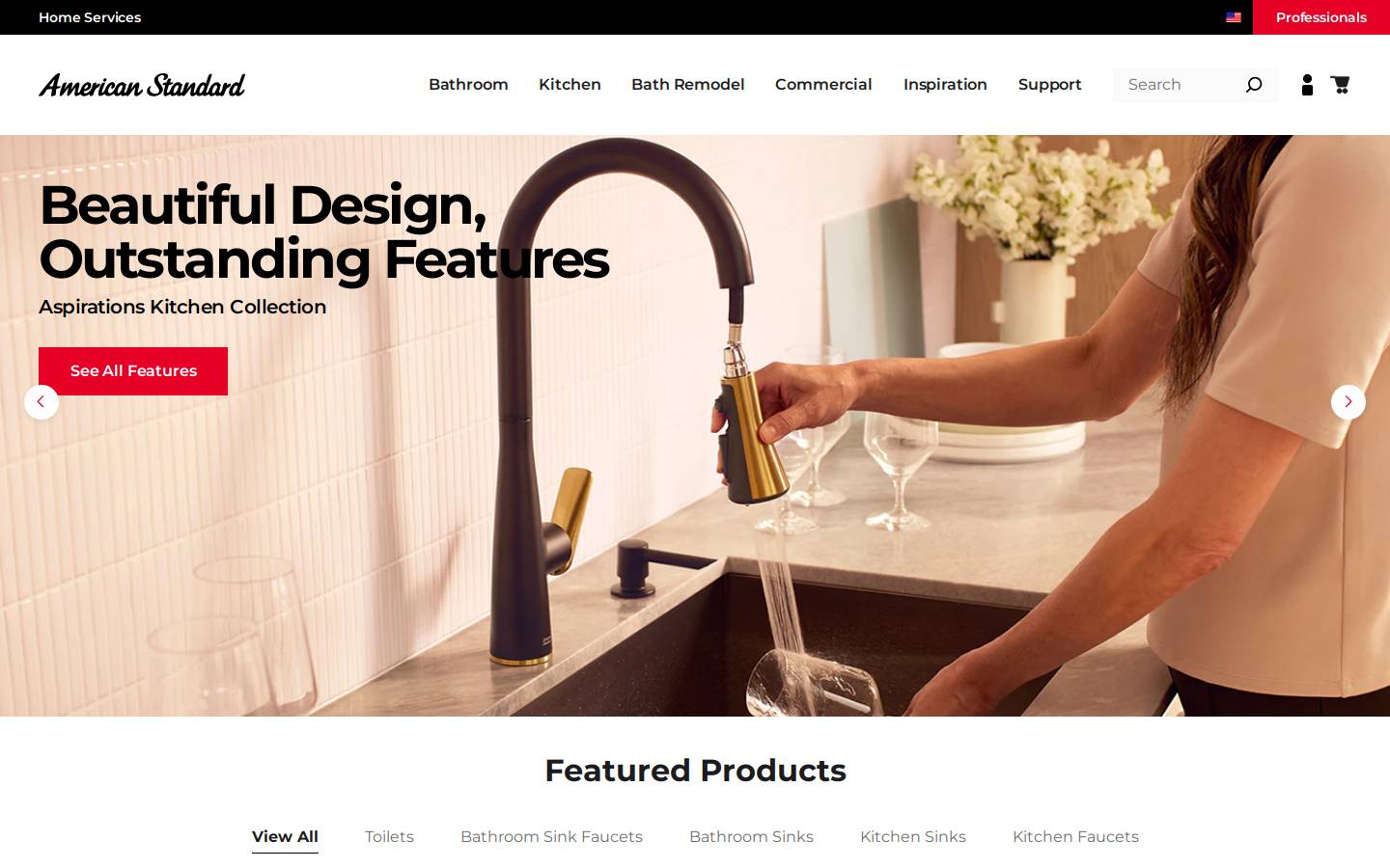 Americanstandard Us homepage screenshot