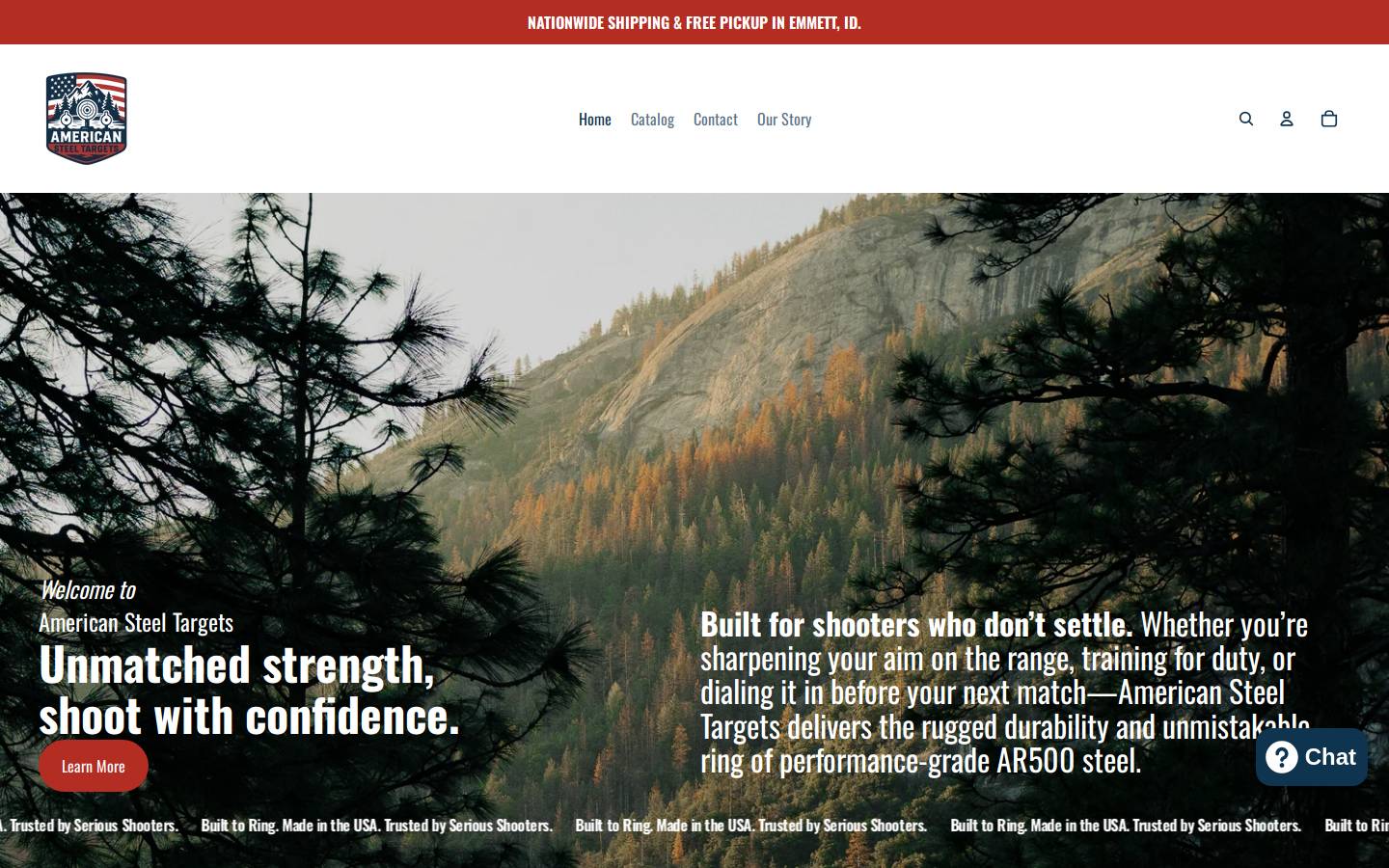 americansteeltargets.com homepage screenshot
