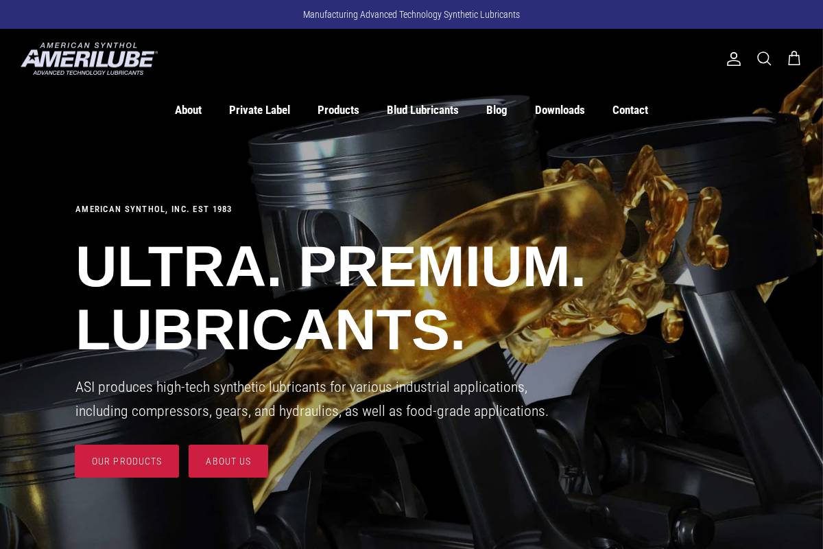 americansynthol.com homepage screenshot