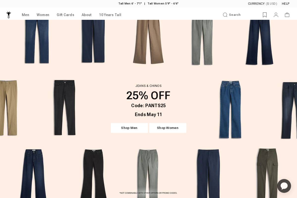 American Tall homepage screenshot