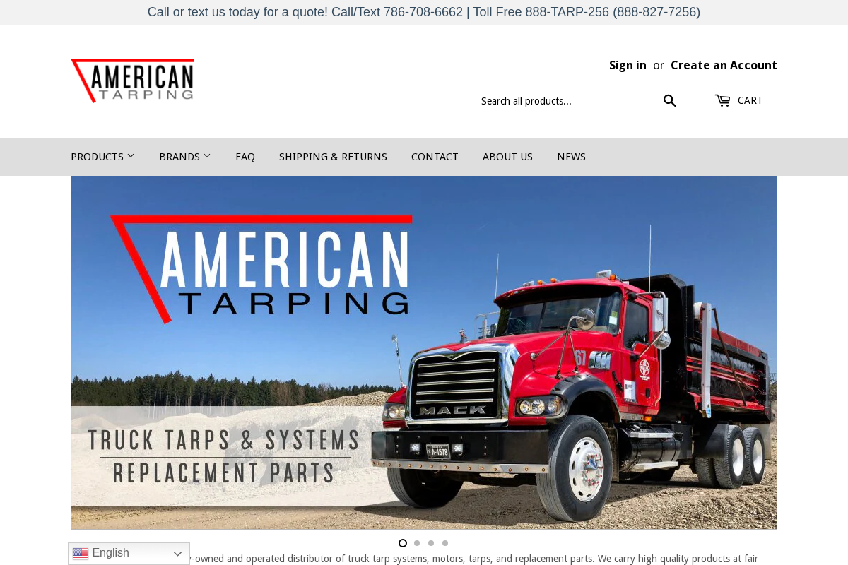 American Tarping homepage screenshot