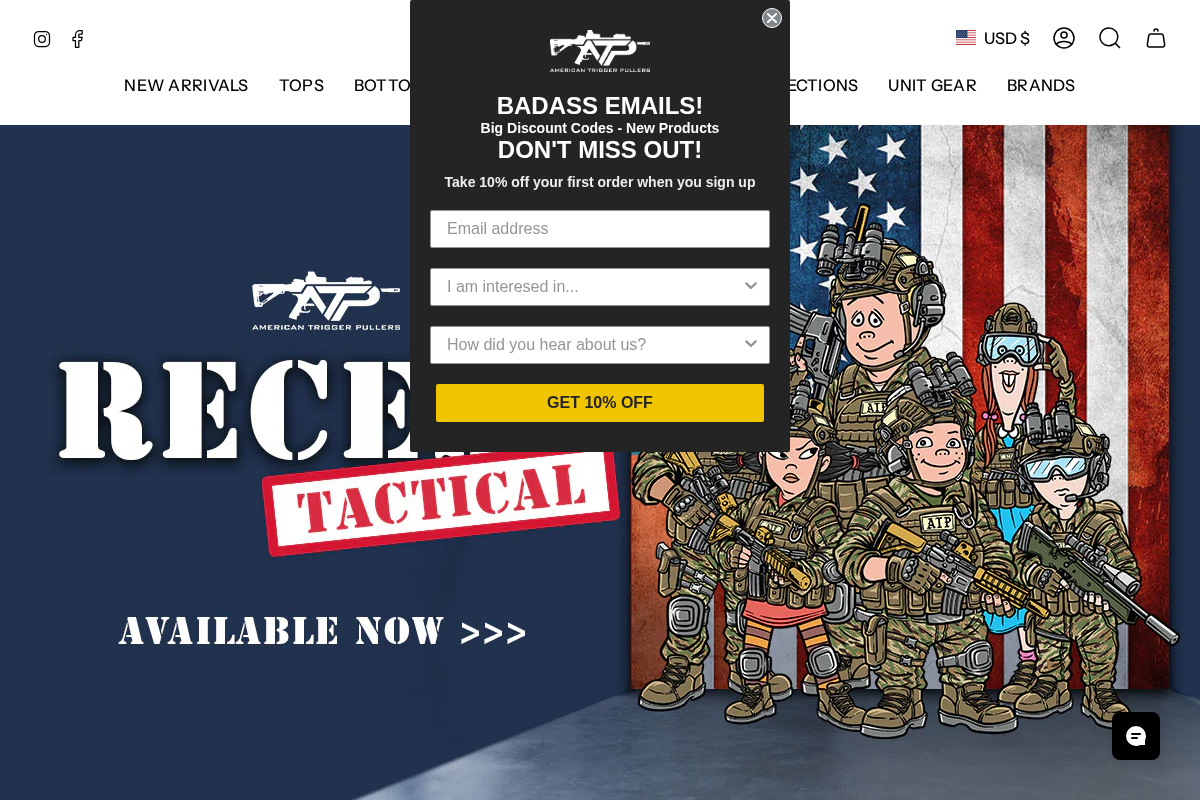 American Trigger Pullers homepage screenshot