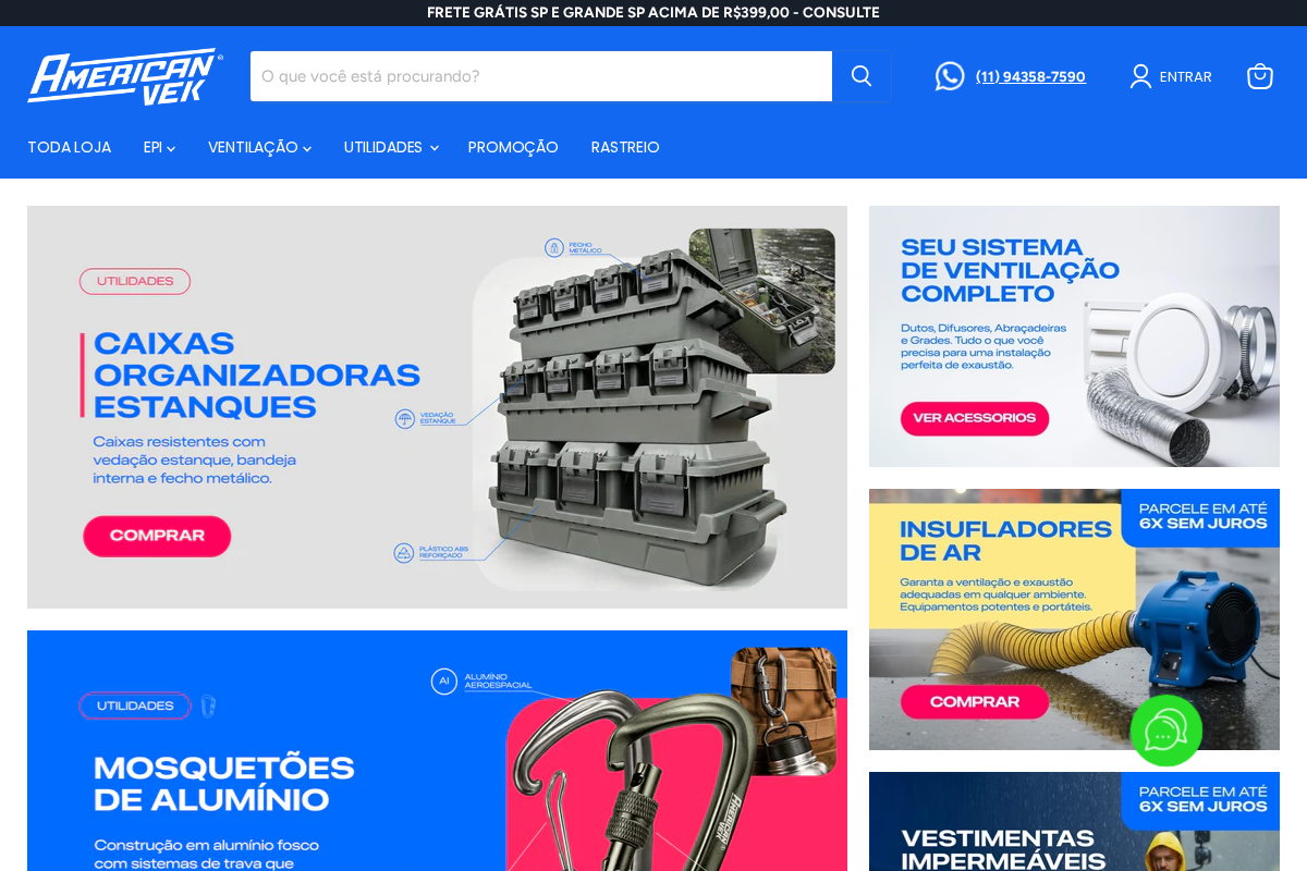 Americanvek homepage screenshot