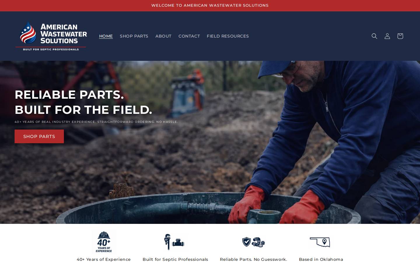 americanwastewatersolutions.com homepage screenshot