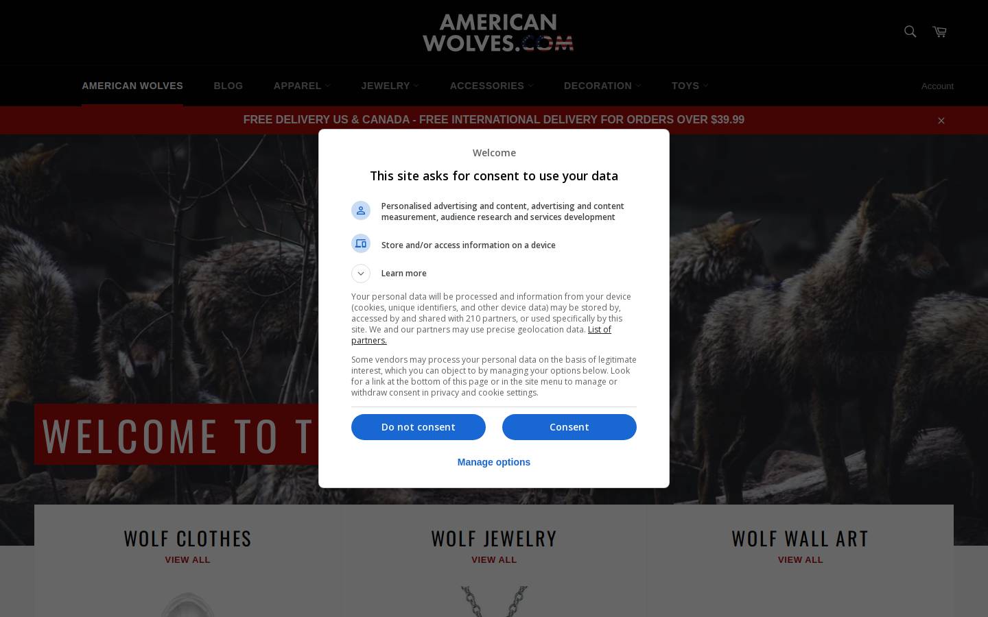 americanwolves.com homepage screenshot