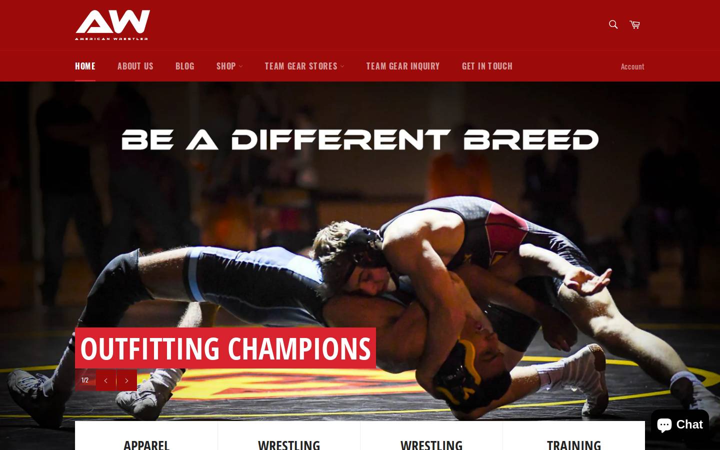 americanwrestler.com homepage screenshot
