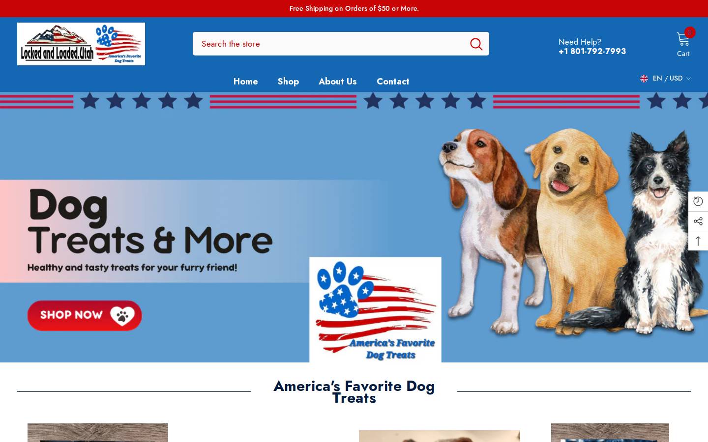 americasfavoritedogtreats.com homepage screenshot