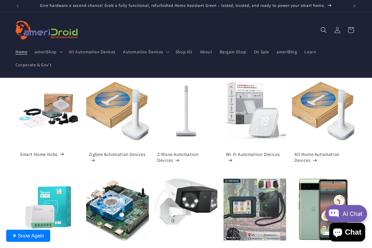 ameridroid.com homepage screenshot