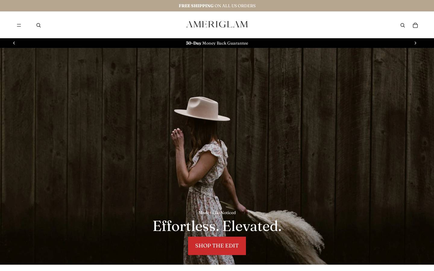 Ameriglam homepage screenshot