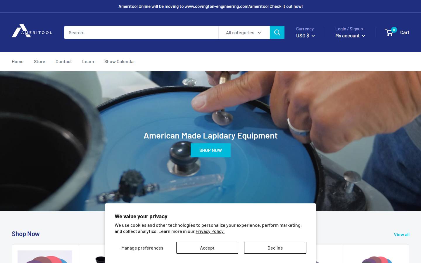 ameritoolonline.com homepage screenshot
