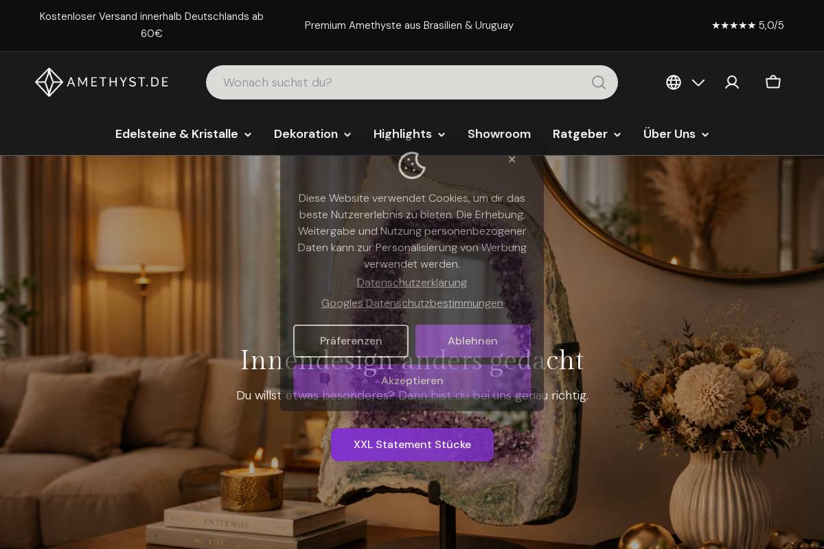 Amethyst.de homepage screenshot