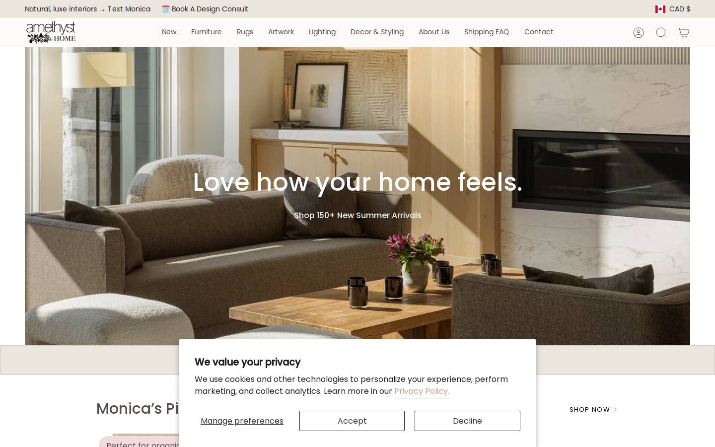 amethystca.com homepage screenshot