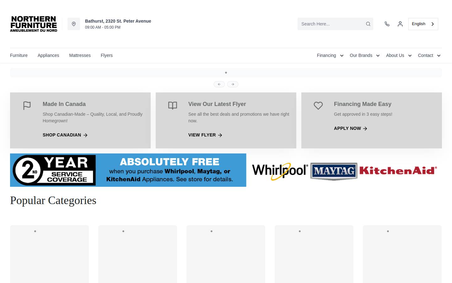 ameublementdunord.ca homepage screenshot