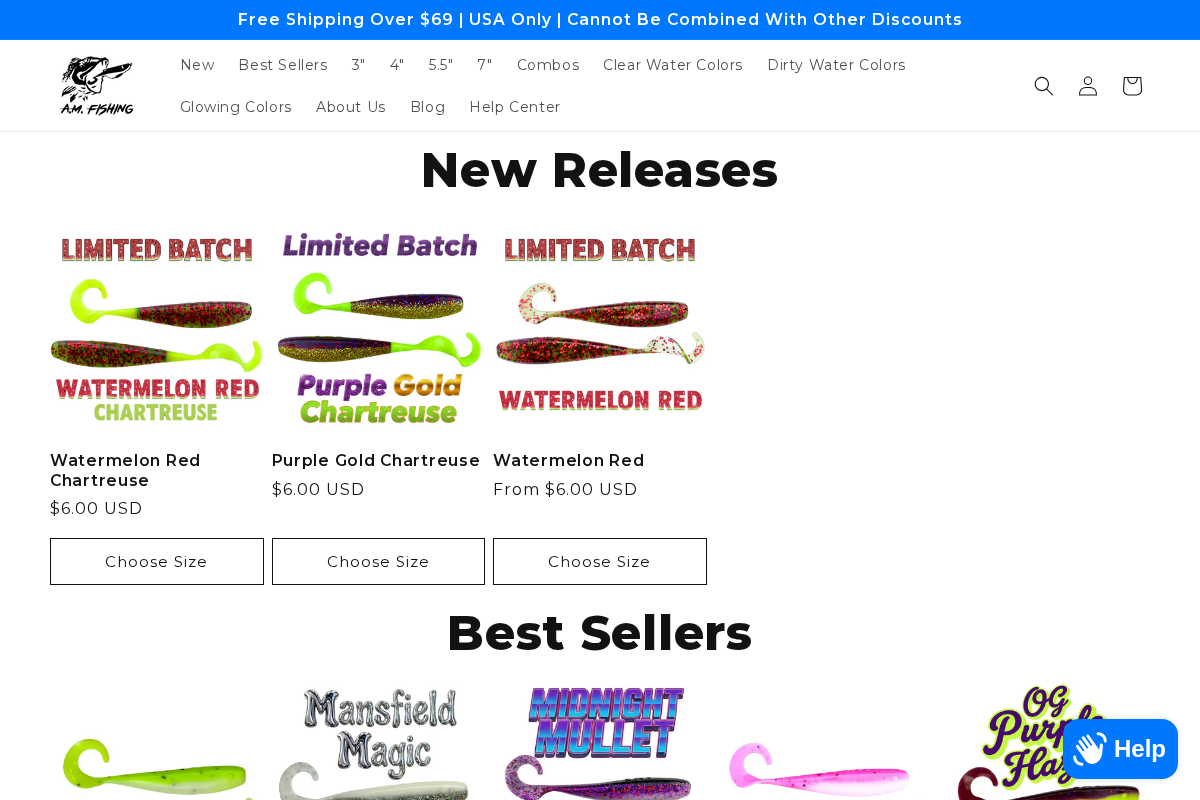 A.M. Fishing homepage screenshot