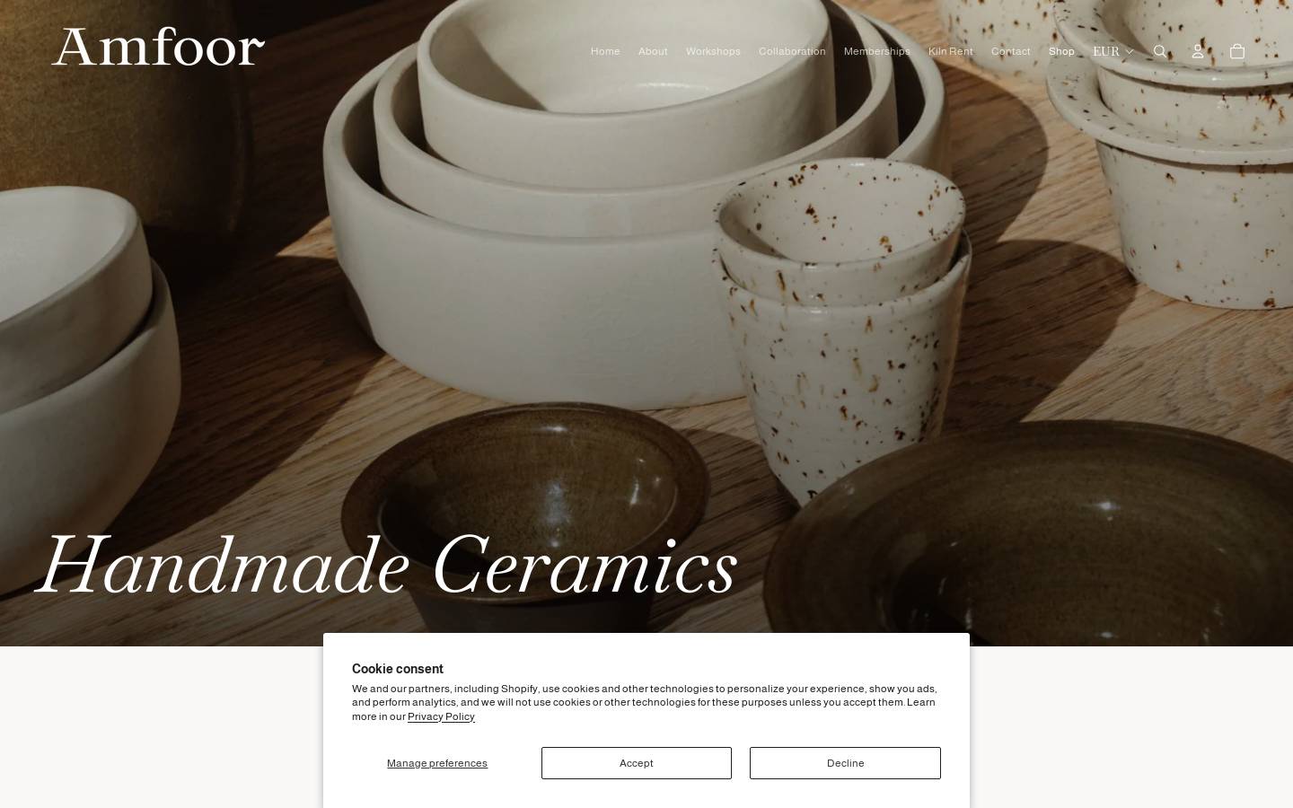 amfoorshop.com homepage screenshot