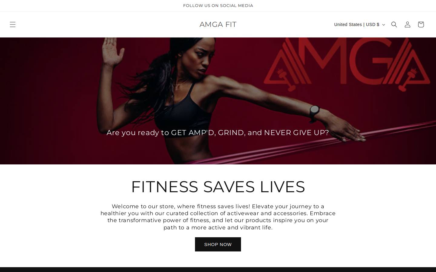 amgafit.com homepage screenshot