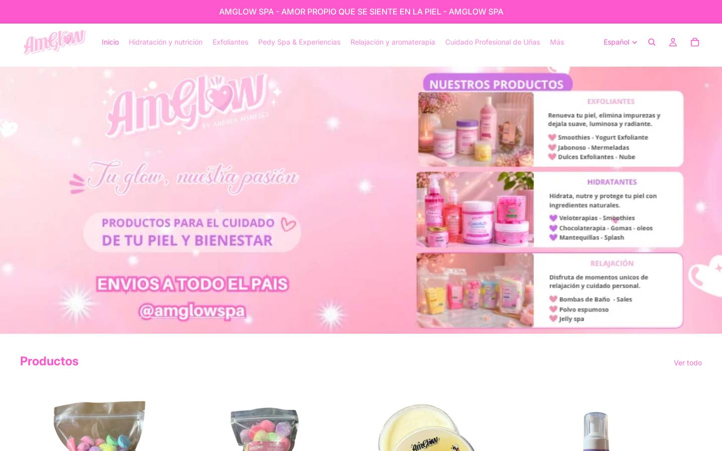 amglow.shop homepage screenshot