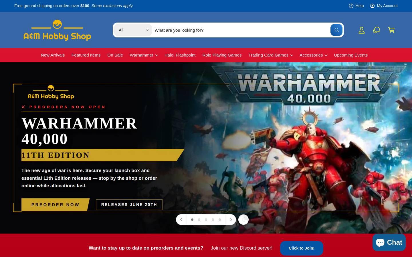 amhobbyshop.com homepage screenshot