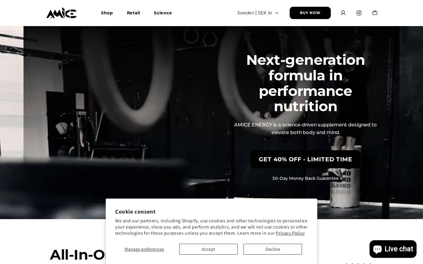 AMICE ENERGY homepage screenshot