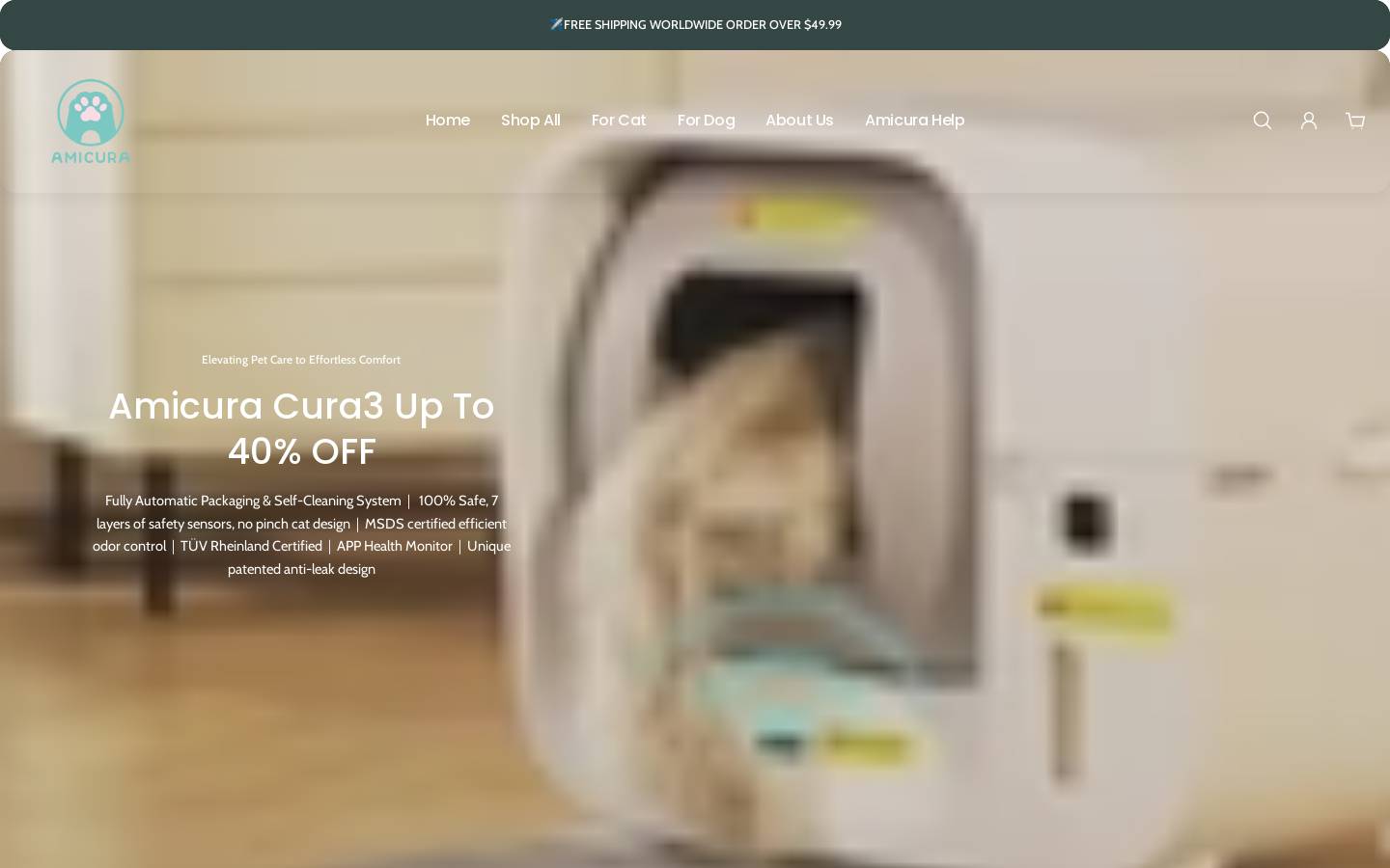 Amicura homepage screenshot