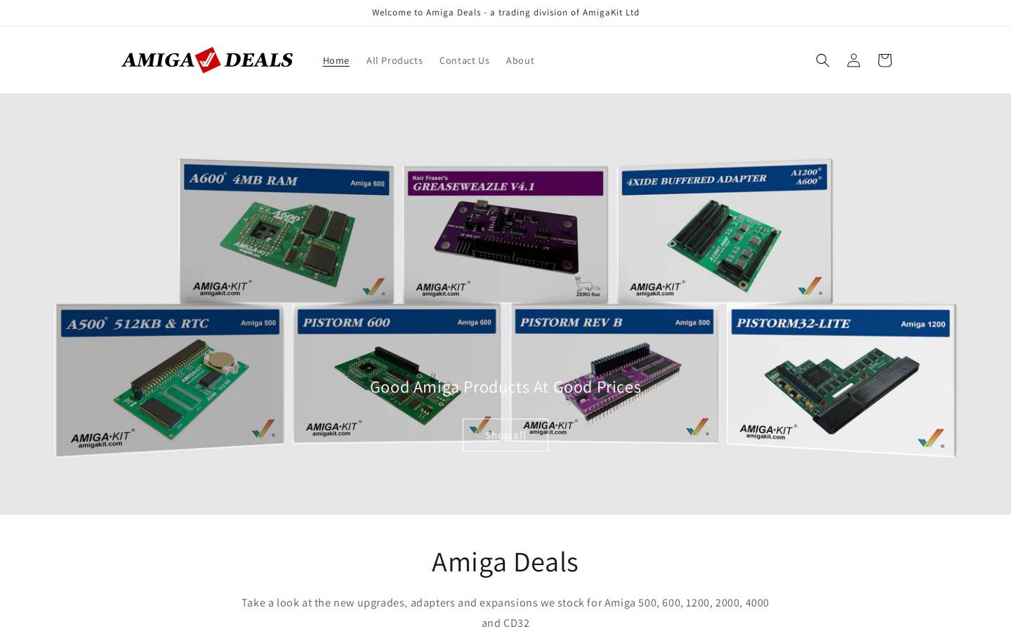amigadeals.com homepage screenshot