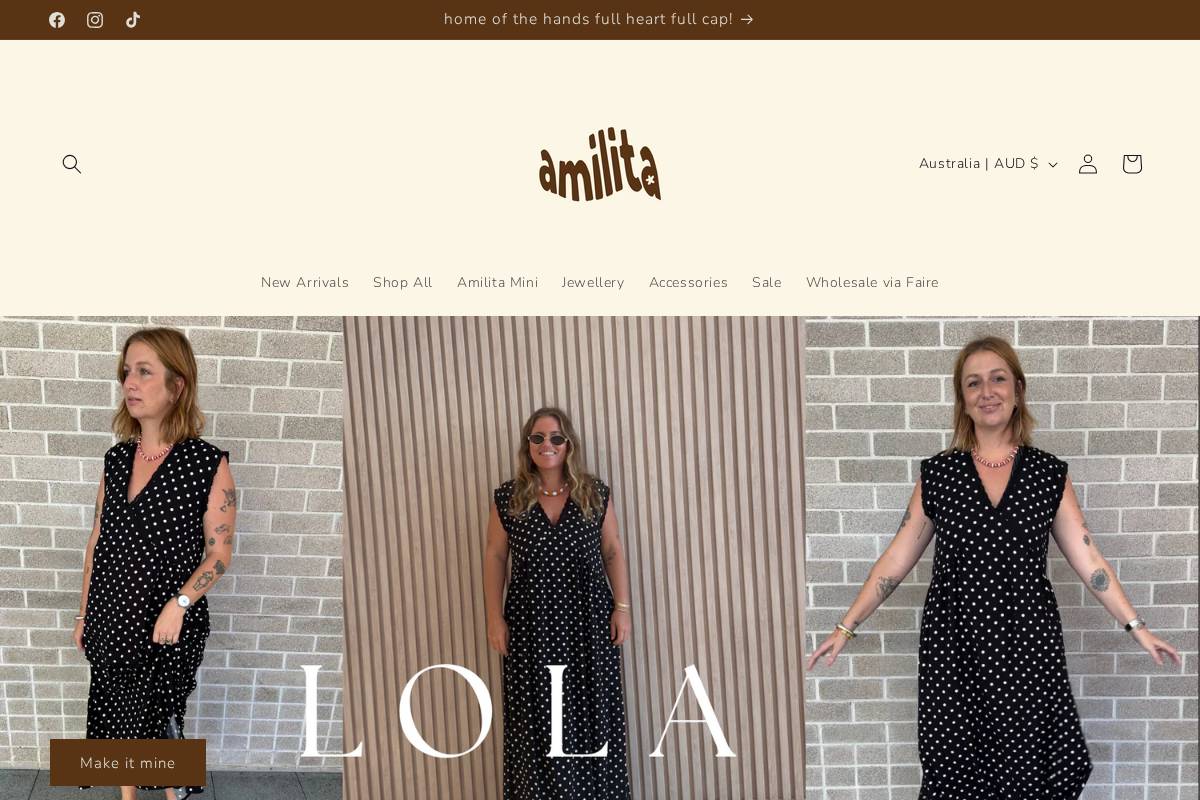 amilita.com homepage screenshot