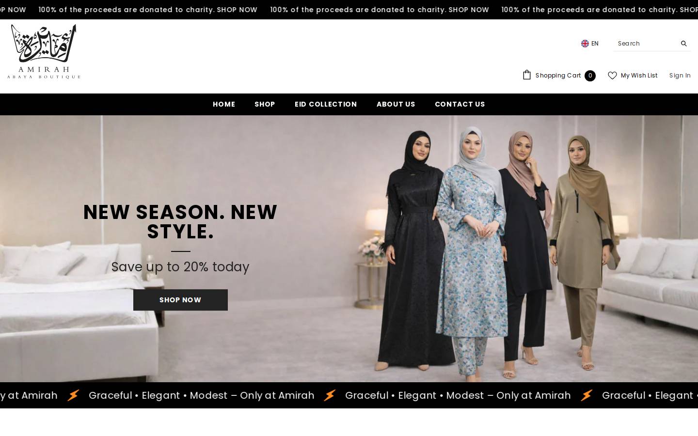 amirahlondon.com homepage screenshot
