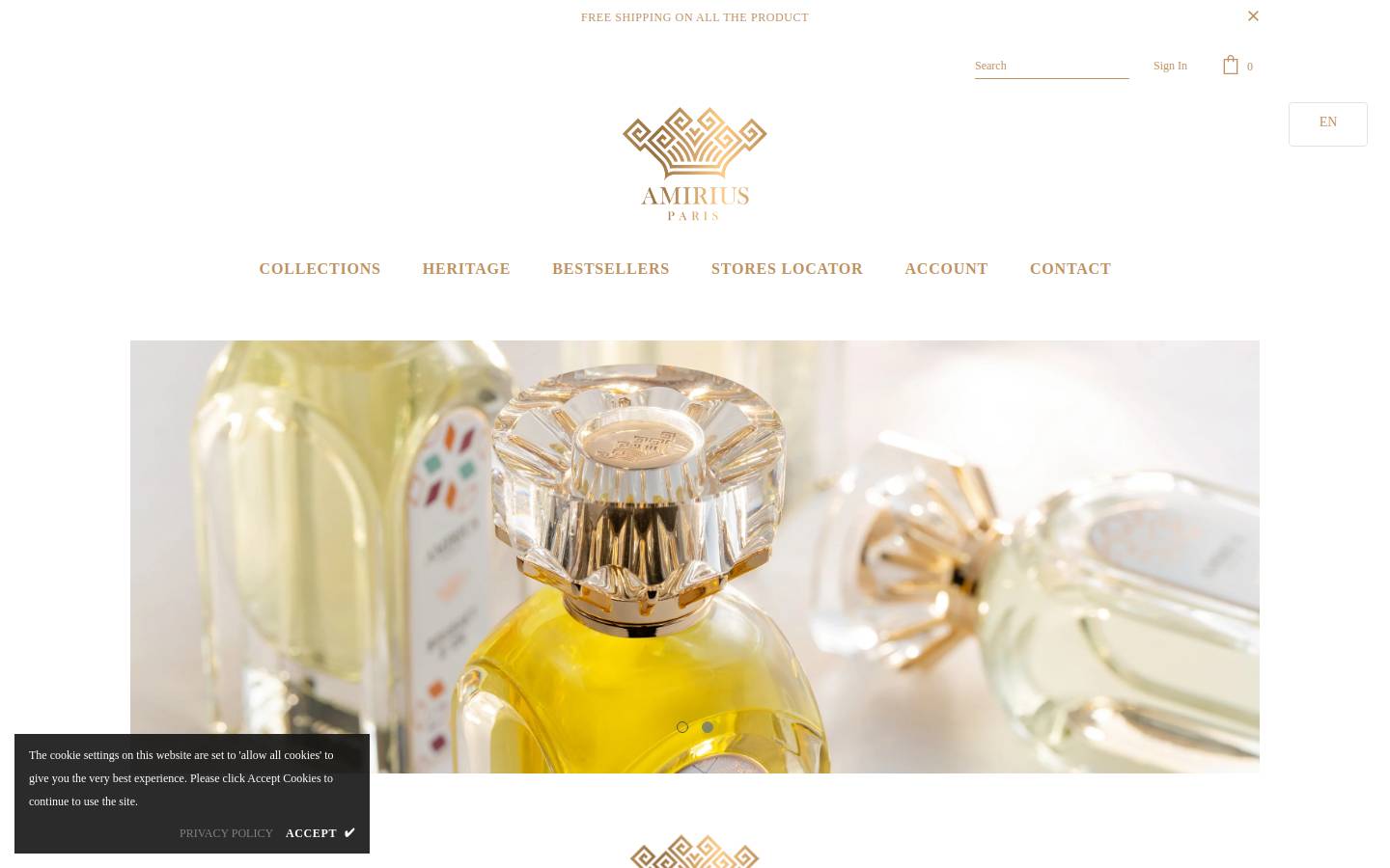 amiriusparis.com homepage screenshot
