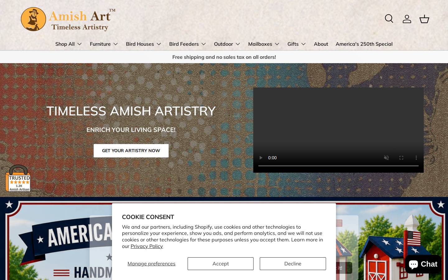amishart.com homepage screenshot
