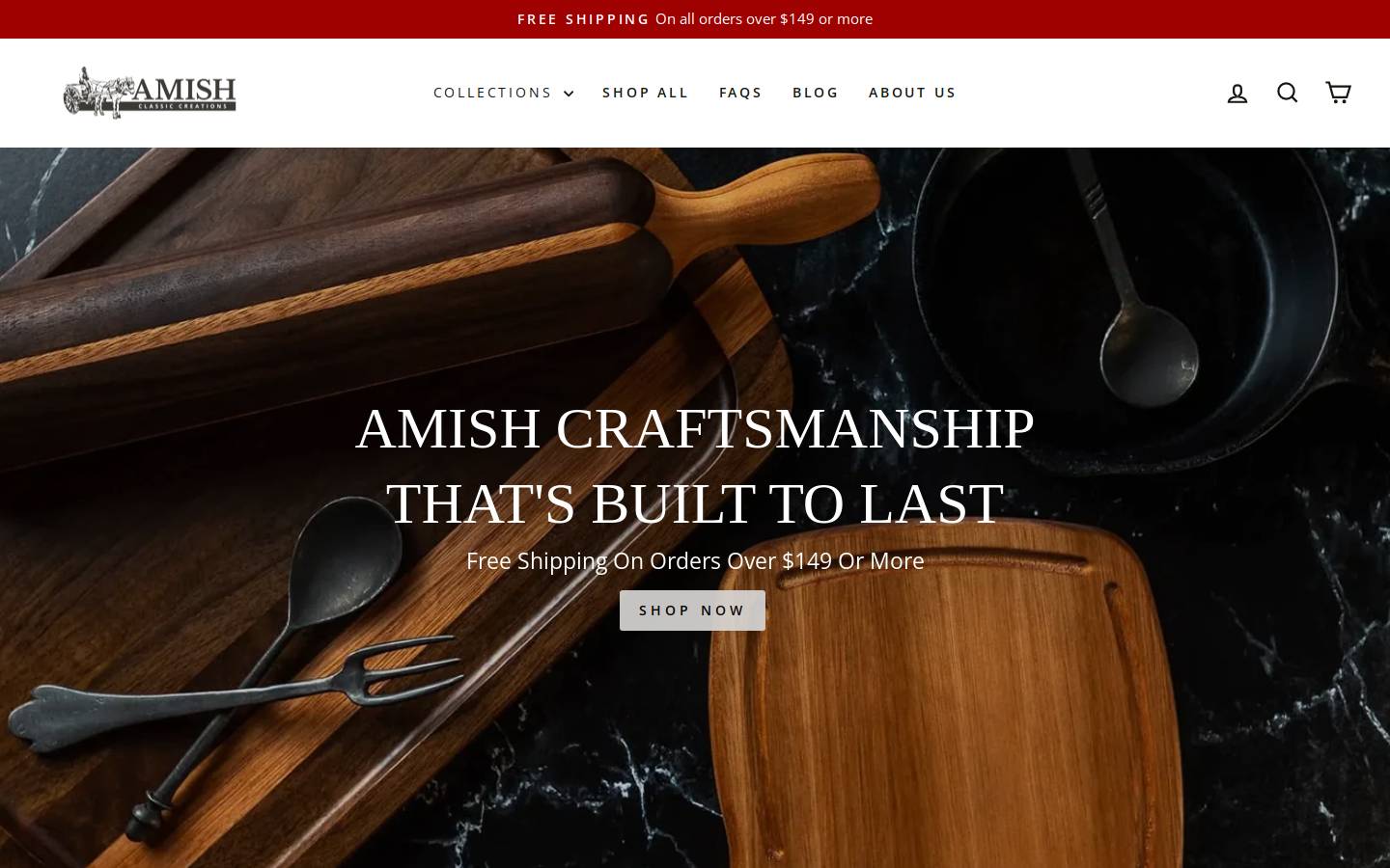 amishclassiccreations.com homepage screenshot