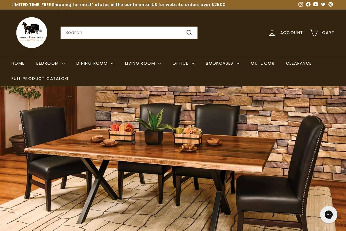 amishfurniturecreations.com homepage screenshot