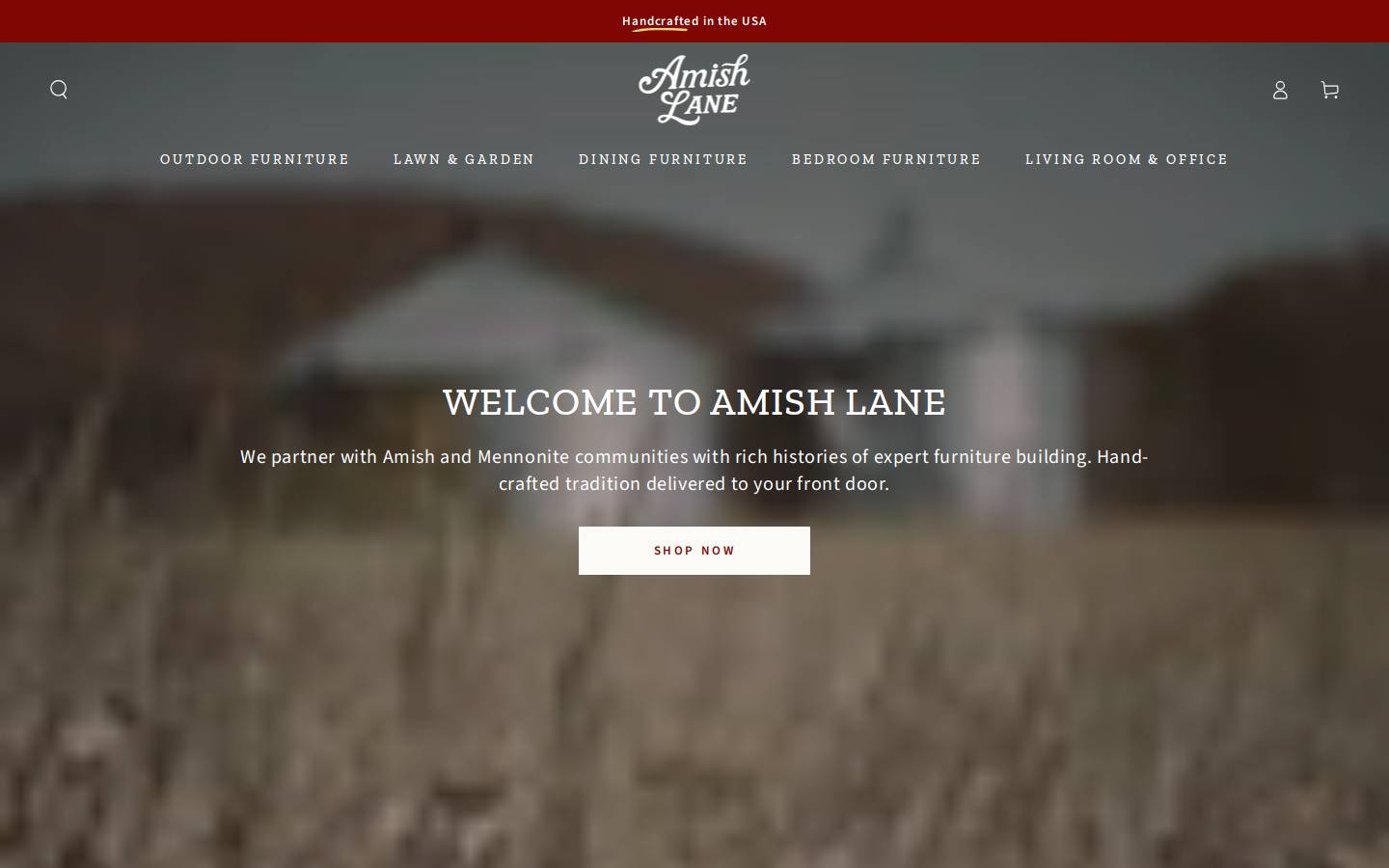 amishlane.com homepage screenshot
