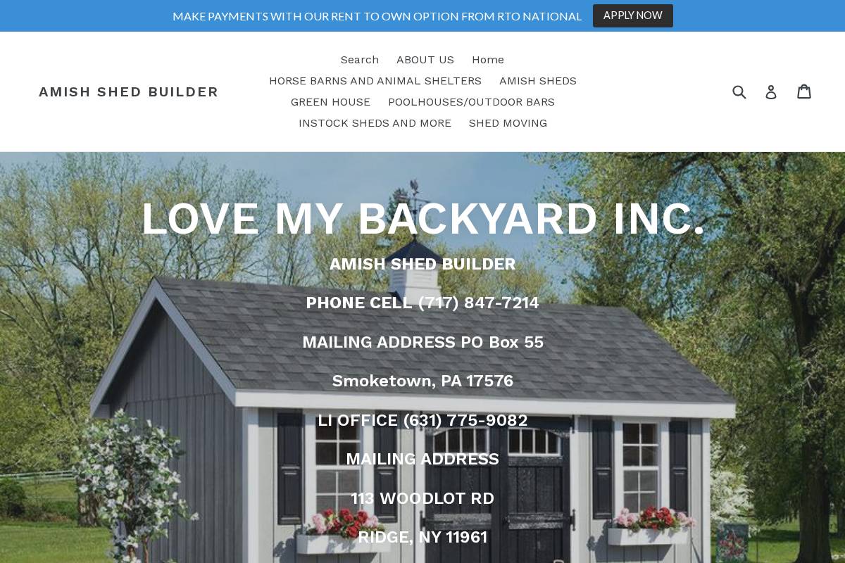amishshedbuilder.com homepage screenshot