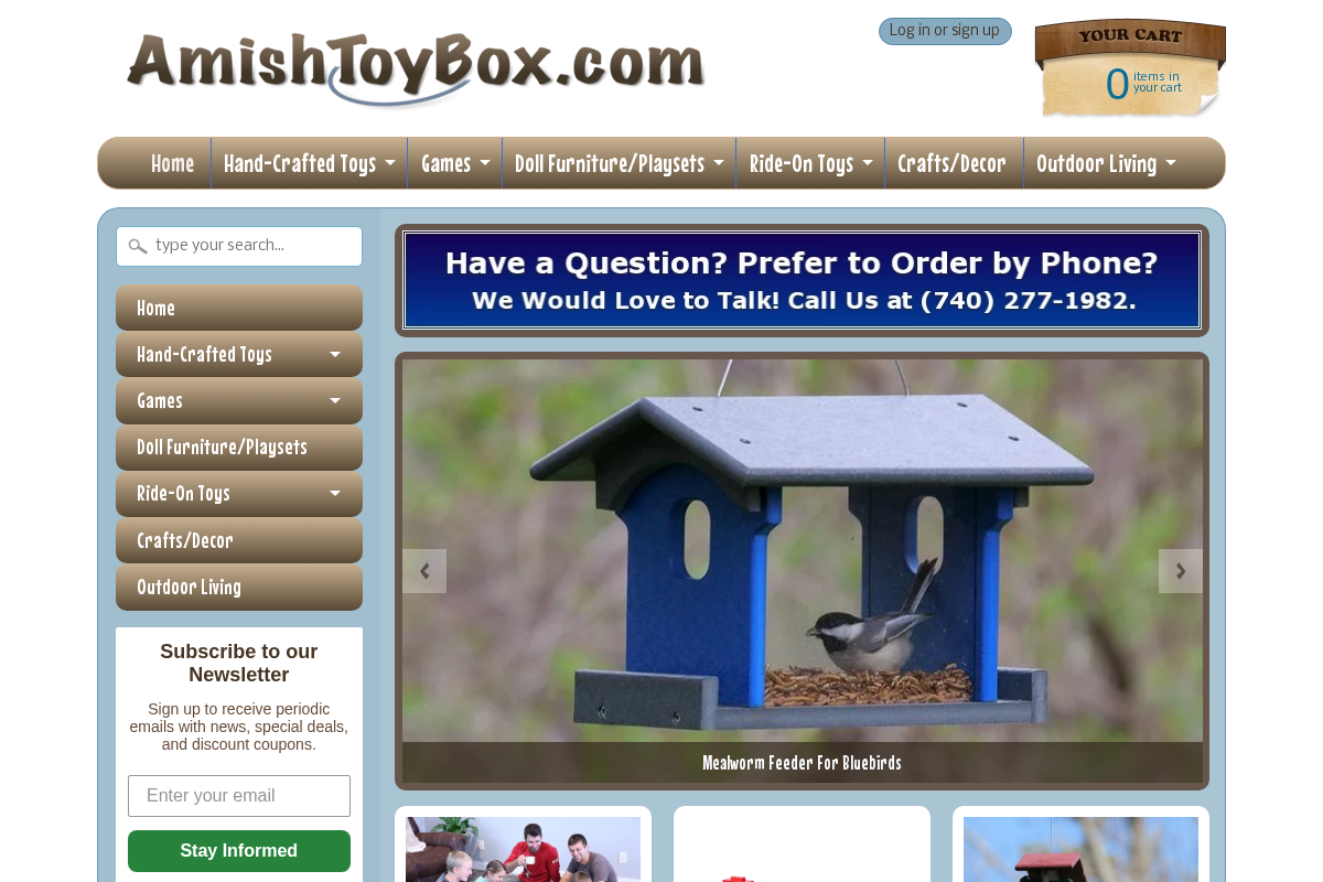 AmishToyBox.com homepage screenshot