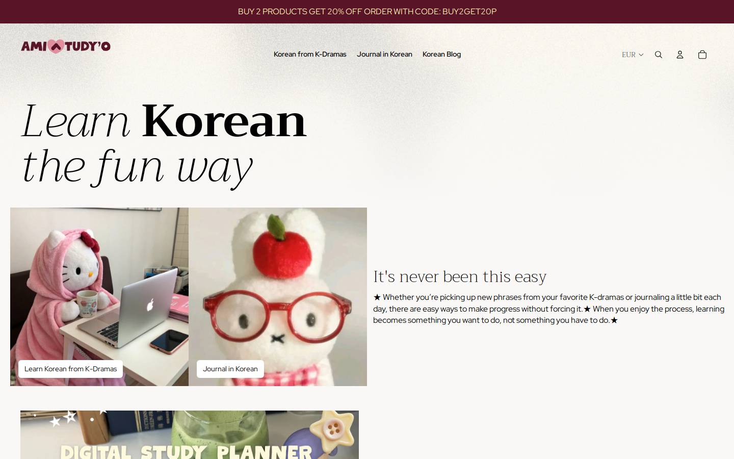 amistudyo.com homepage screenshot