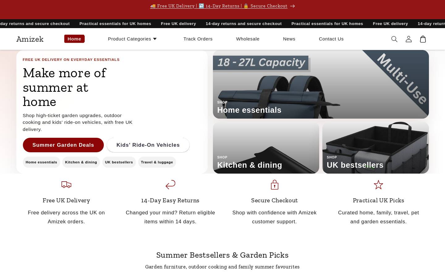 Amizek homepage screenshot