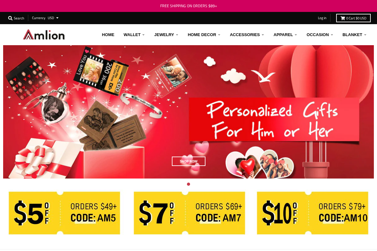 Amlion.Store homepage screenshot