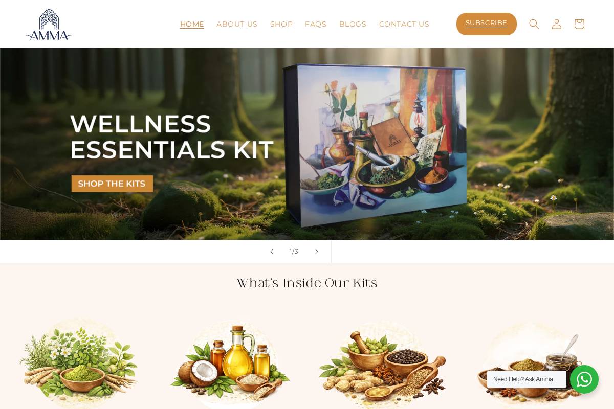 ammaliving.in homepage screenshot