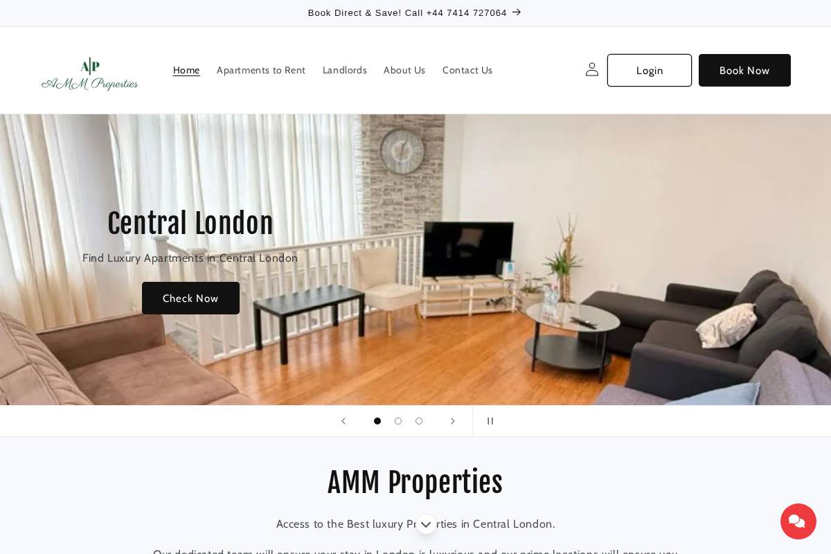 ammproperties.co.uk homepage screenshot