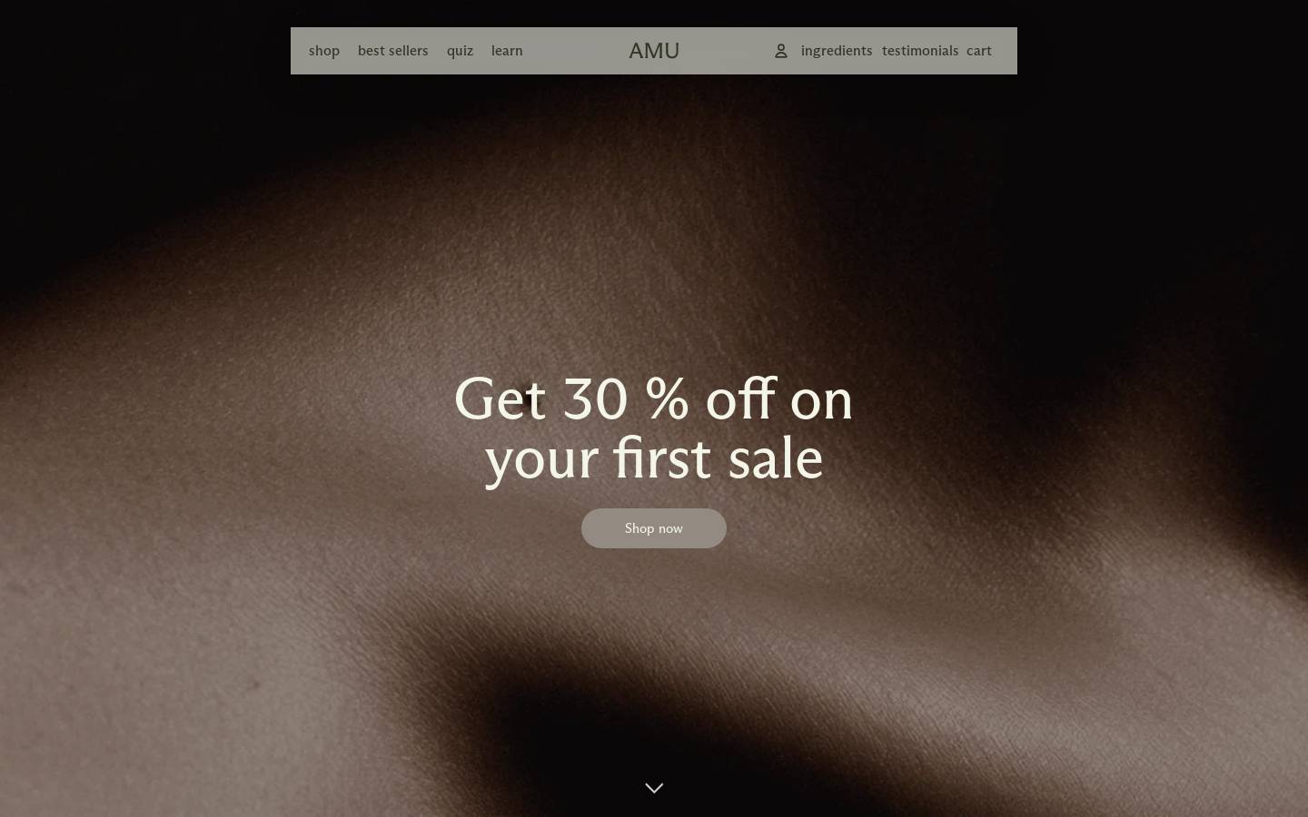 ammubeauty.com homepage screenshot
