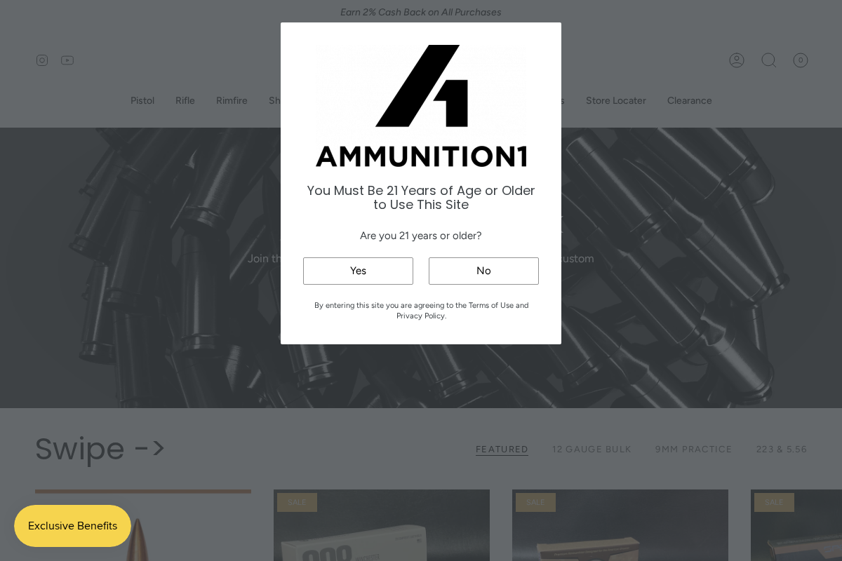 Ammunition1 homepage screenshot