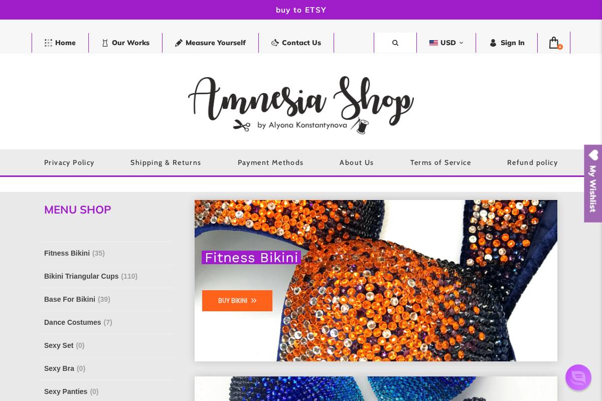 amnesia-shop.com homepage screenshot