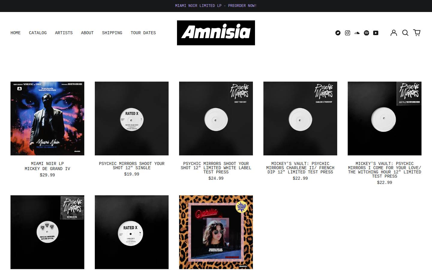 amnisia.com homepage screenshot