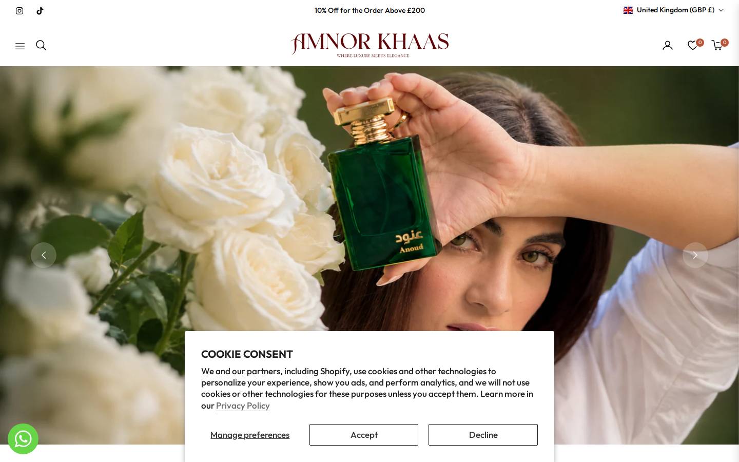 amnoroflondon.com homepage screenshot
