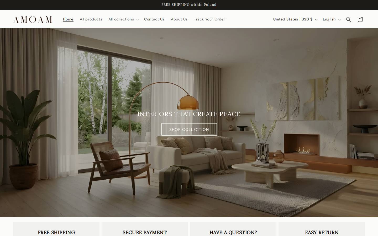 Amoam homepage screenshot