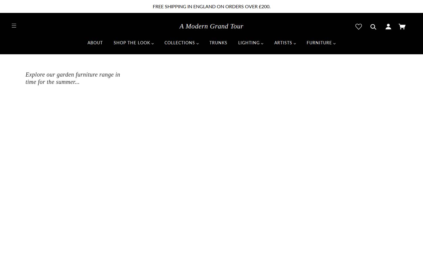 amoderngrandtour.com homepage screenshot