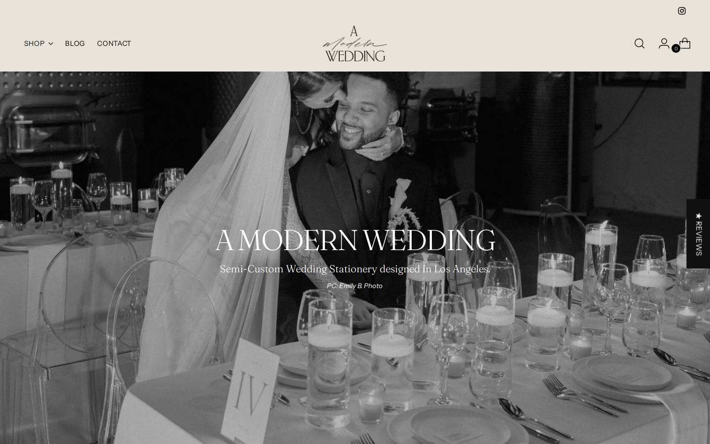 amodernwedding.com homepage screenshot