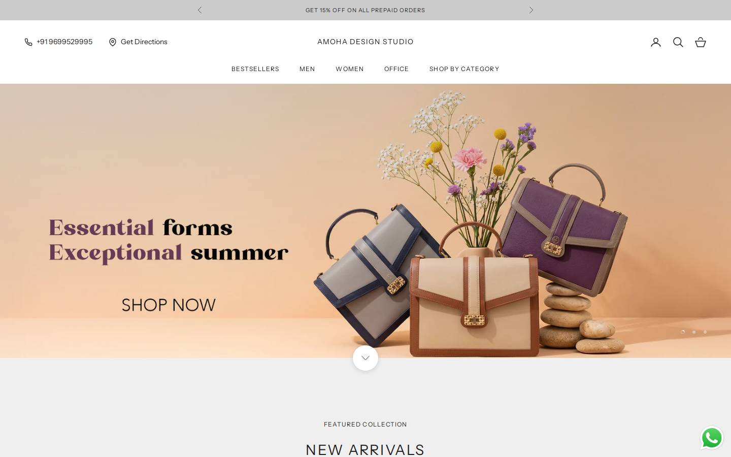amohadesignstudio.com homepage screenshot
