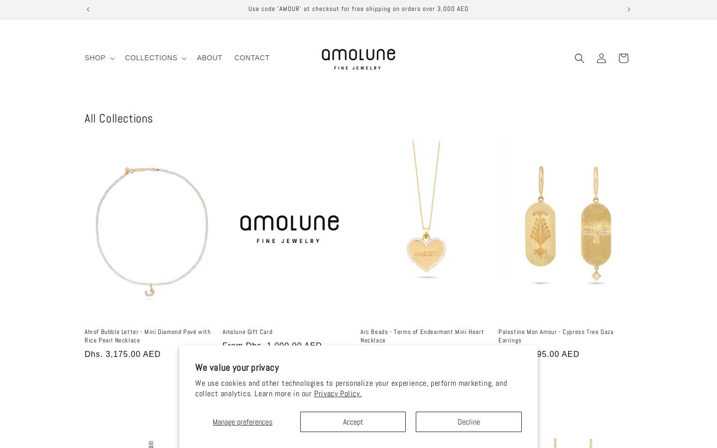 amolune.com homepage screenshot