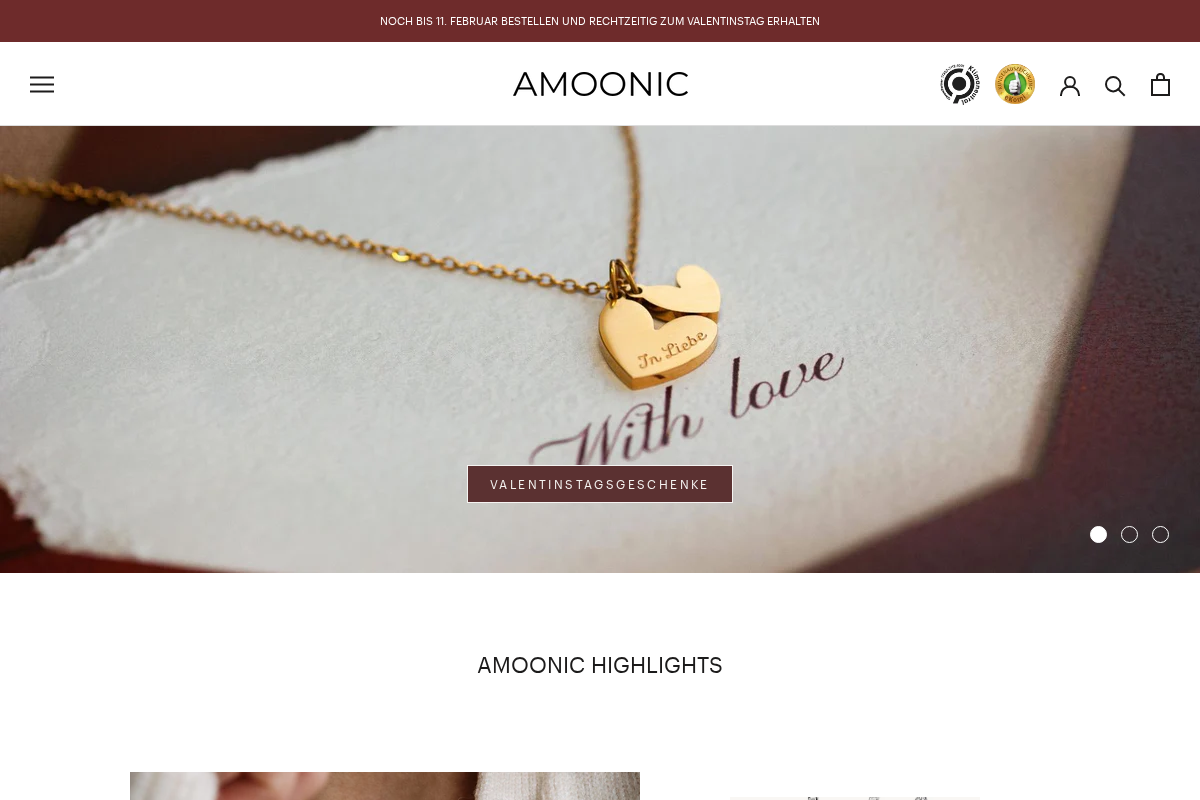 AMOONIC homepage screenshot